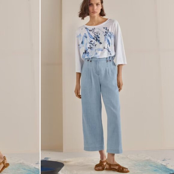 Poetry Indigo Cropped Trousers, Pale Denim - Picture 5 of 7